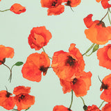 Georgette Mohnblumen Wasser Grün - Ribes y Casals