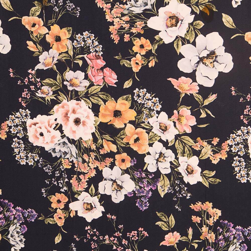 Georgette Floral Candela Schwarz - Ribes y Casals