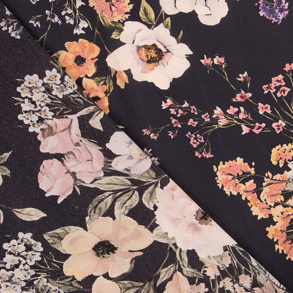 Georgette Floral Candela Schwarz - Ribes y Casals