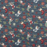 Lurex Gobelin Stoff Weihnachten Blau 130 x 280 cm - Ribes y Casals