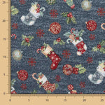 Lurex Gobelin Stoff Weihnachten Blau 130 x 280 cm - Ribes y Casals