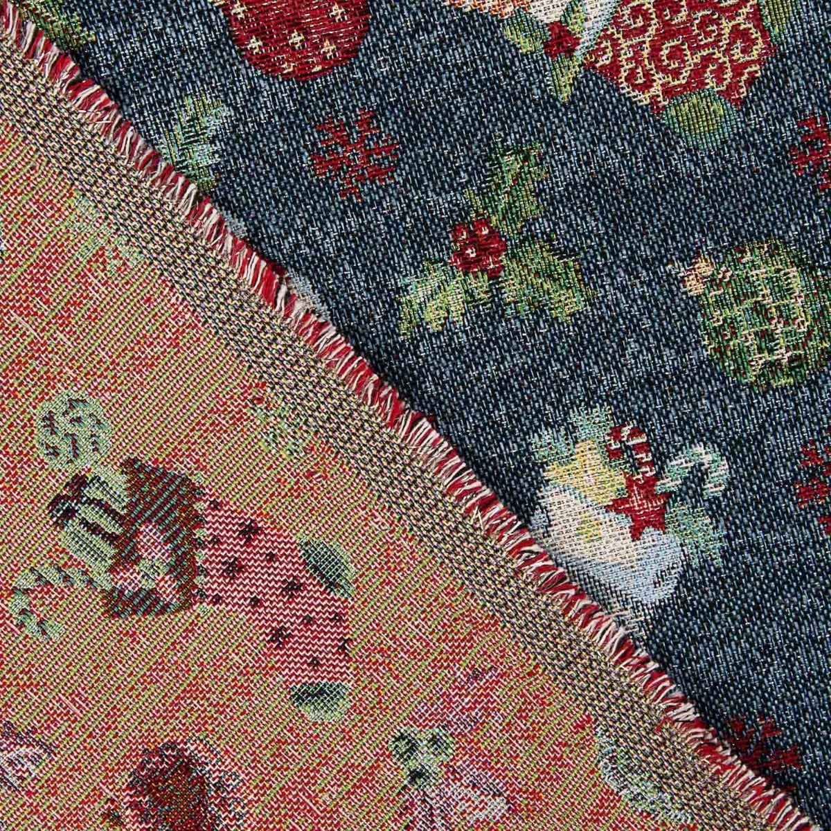 Lurex Gobelin Stoff Weihnachten Blau 130 x 280 cm - Ribes y Casals