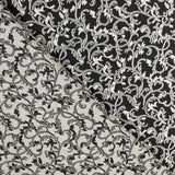 Damast Lurex Floral in Schwarz und Weiß - Ribes y Casals