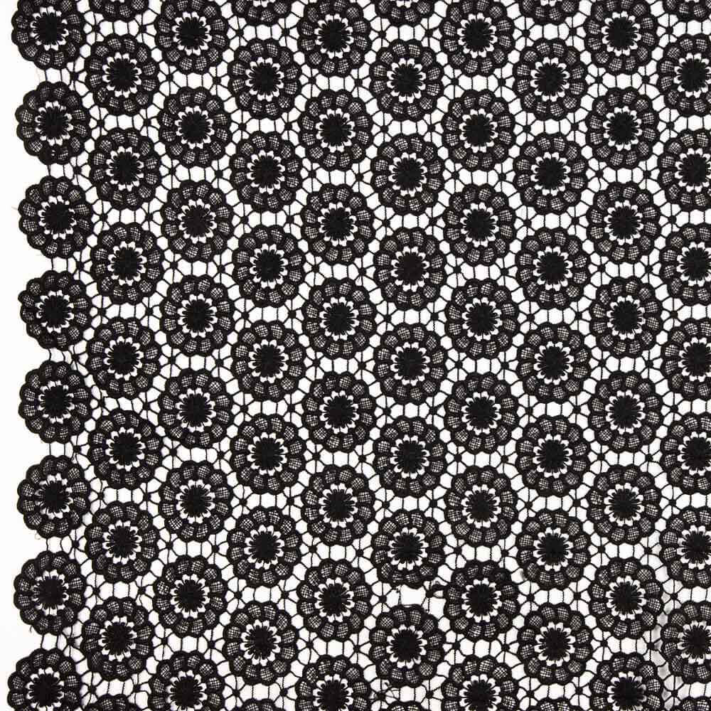 Guipur Floral Schwarz - Ribes y Casals