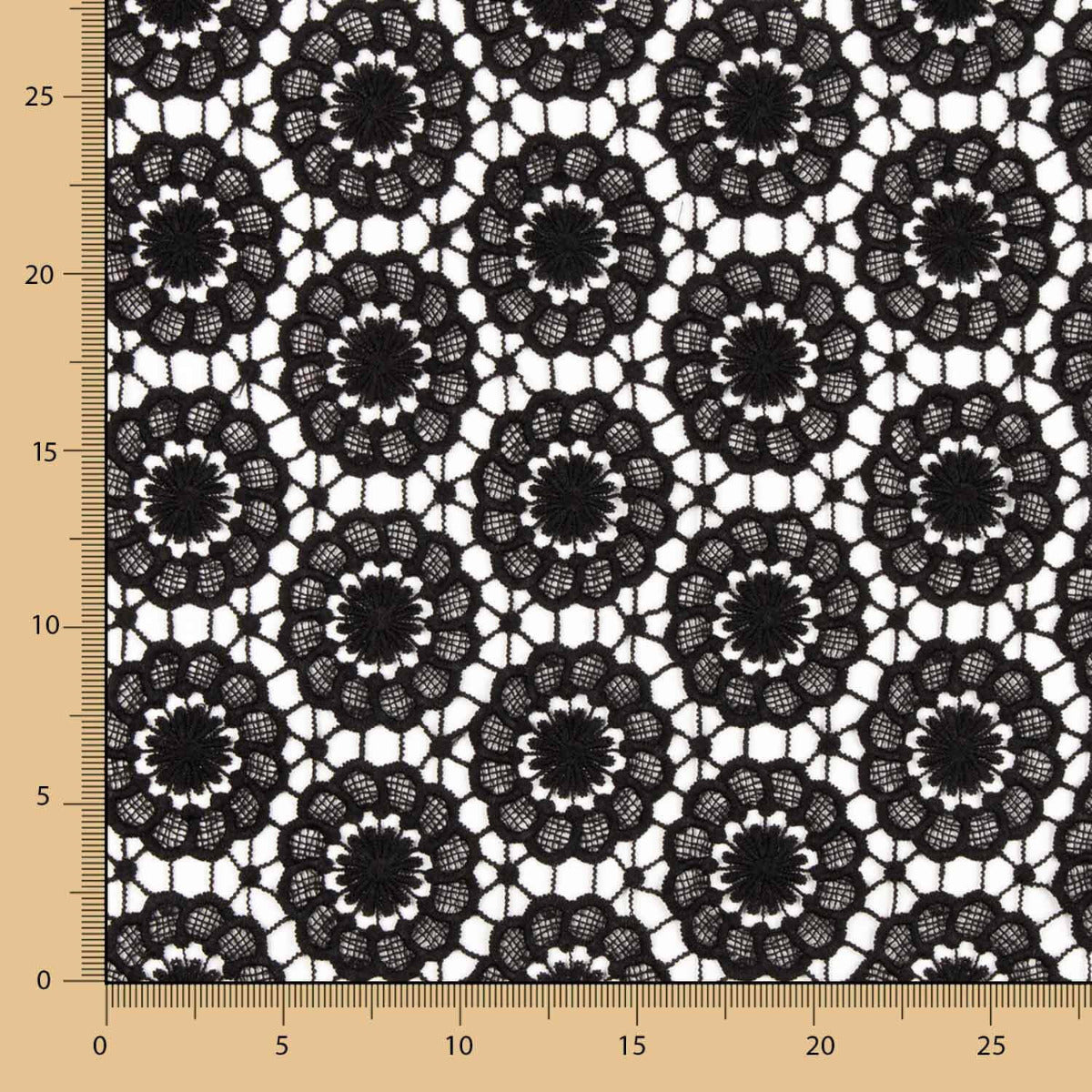 Guipur Floral Schwarz - Ribes y Casals