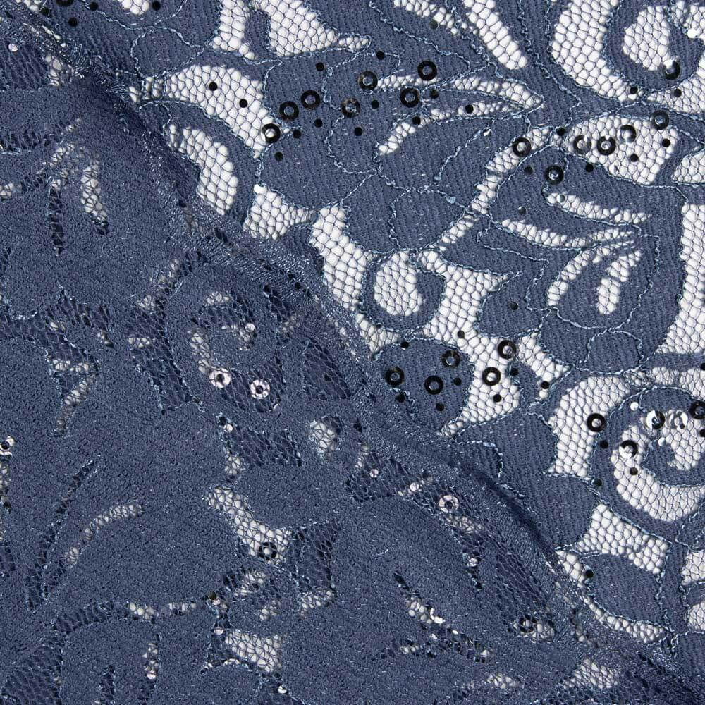 Blaue Pailletten-Blonda im Vintage-Look - Ribes y Casals