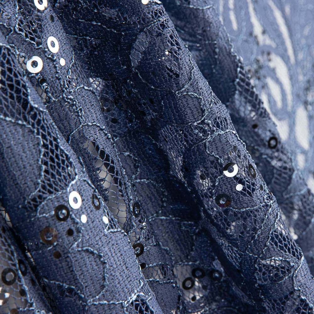 Blaue Pailletten-Blonda im Vintage-Look - Ribes y Casals
