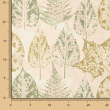 Bedrucktes Canvas mit Botanikmustern in Grün und Ocker - Ribes y Casals