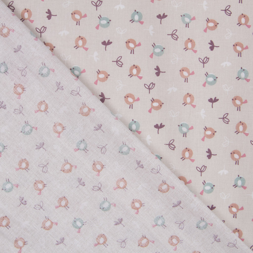 Popeline Pollitos Beige - Ribes y Casals