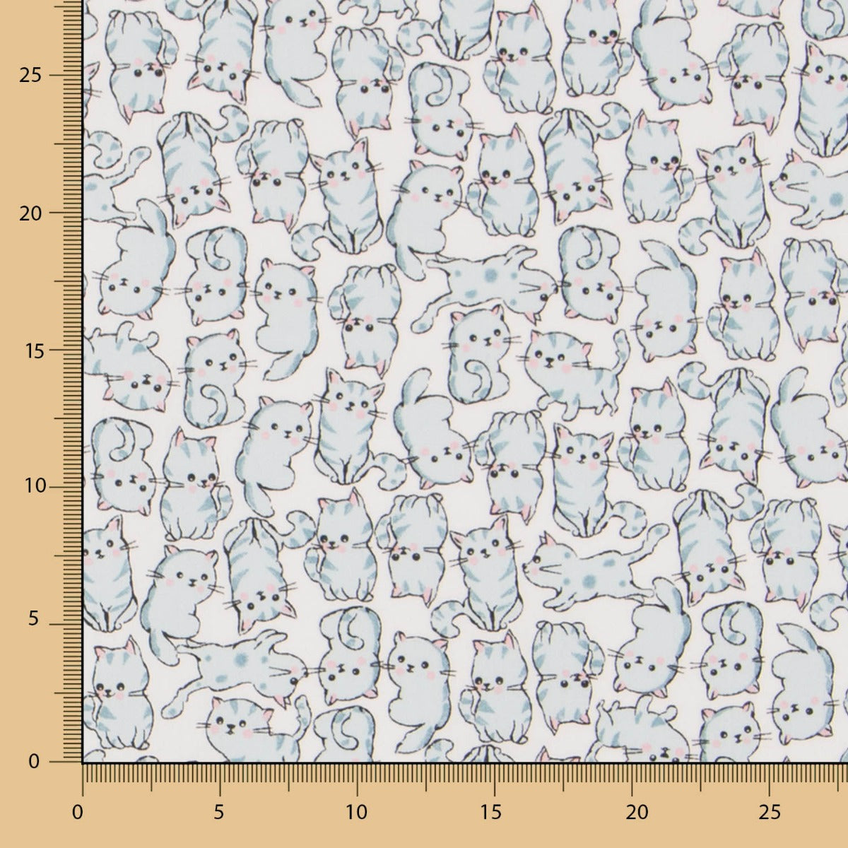 Bio-Popeline-Katzen Blau - Ribes y Casals