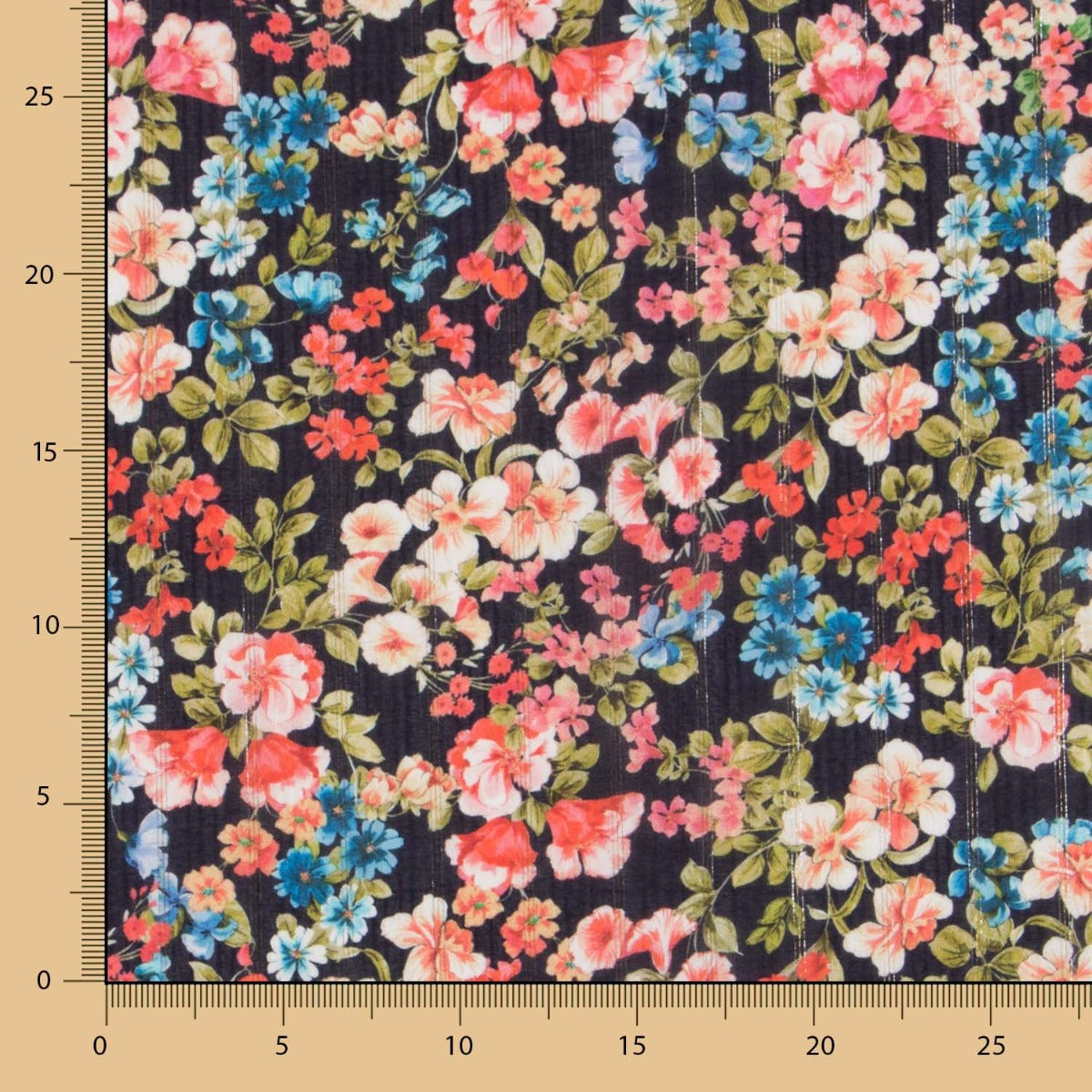 Viskose Lurex Cretonne Blau - Ribes y Casals