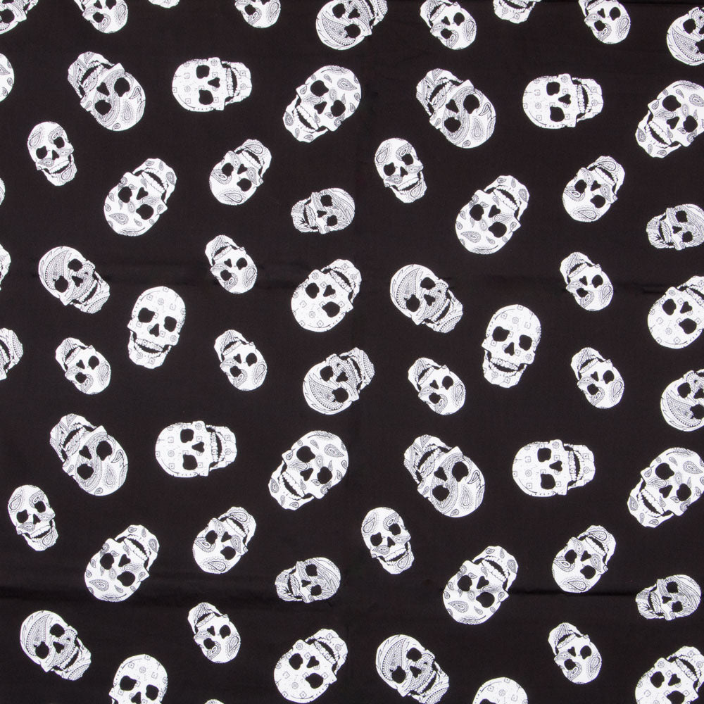 Cotton Skulls Baumwolle Kaschmir Schwarz - Ribes y Casals