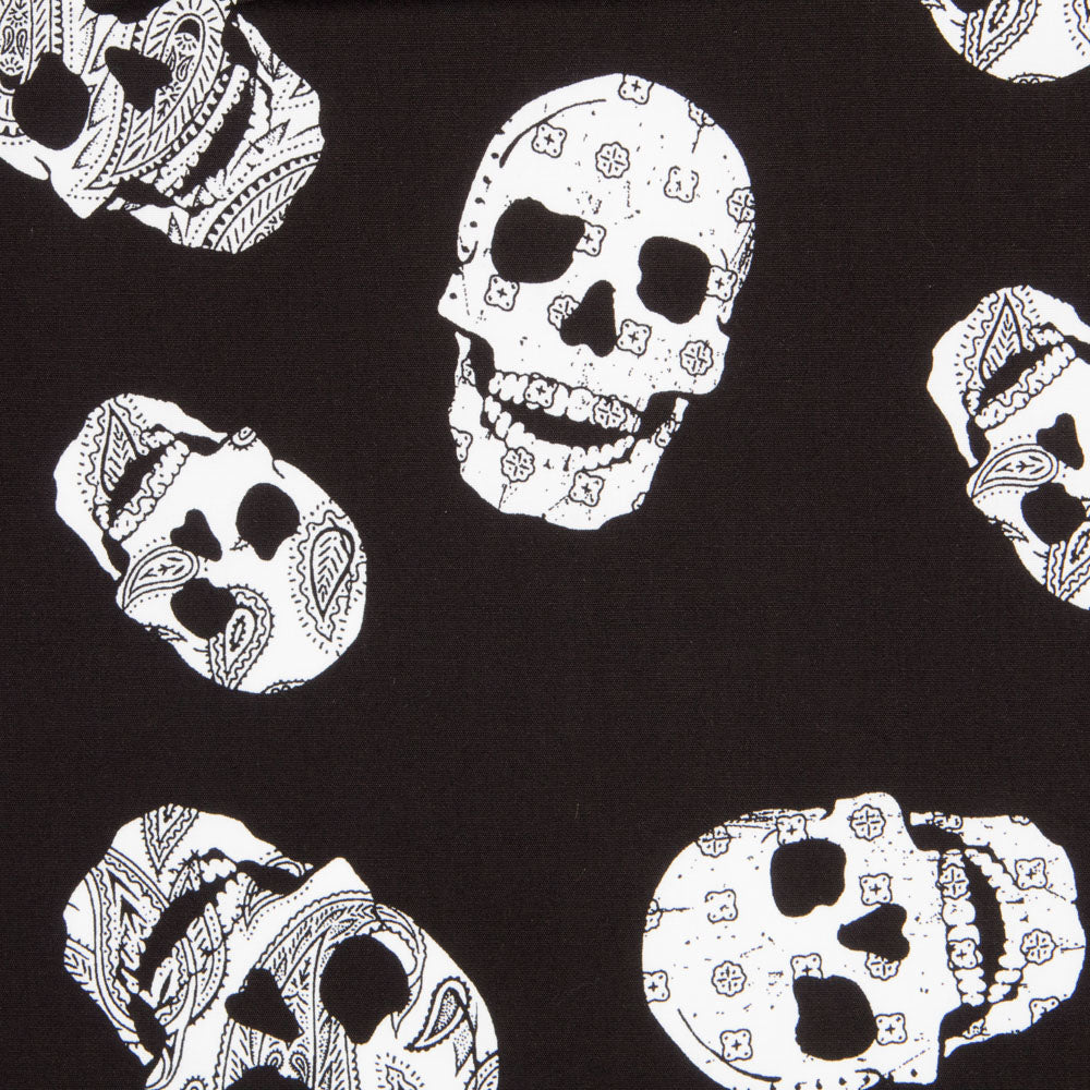Cotton Skulls Baumwolle Kaschmir Schwarz - Ribes y Casals