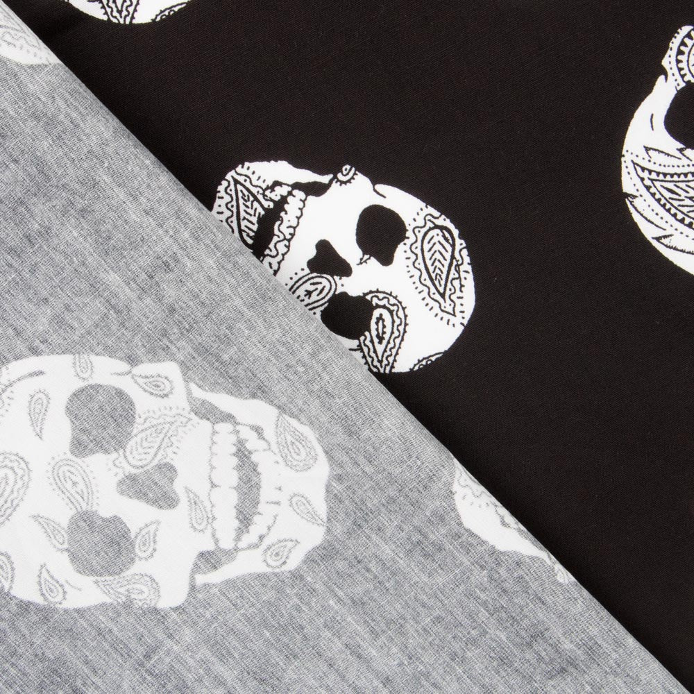 Cotton Skulls Baumwolle Kaschmir Schwarz - Ribes y Casals
