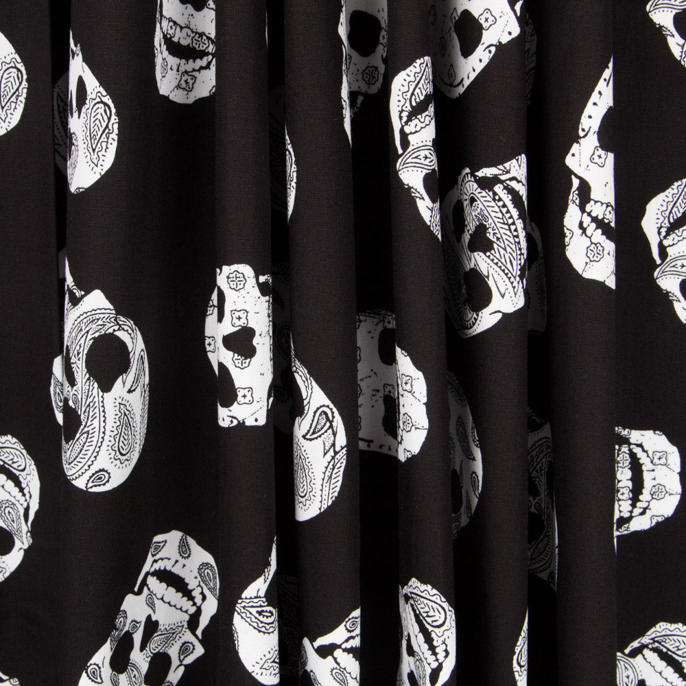 Cotton Skulls Baumwolle Kaschmir Schwarz - Ribes y Casals
