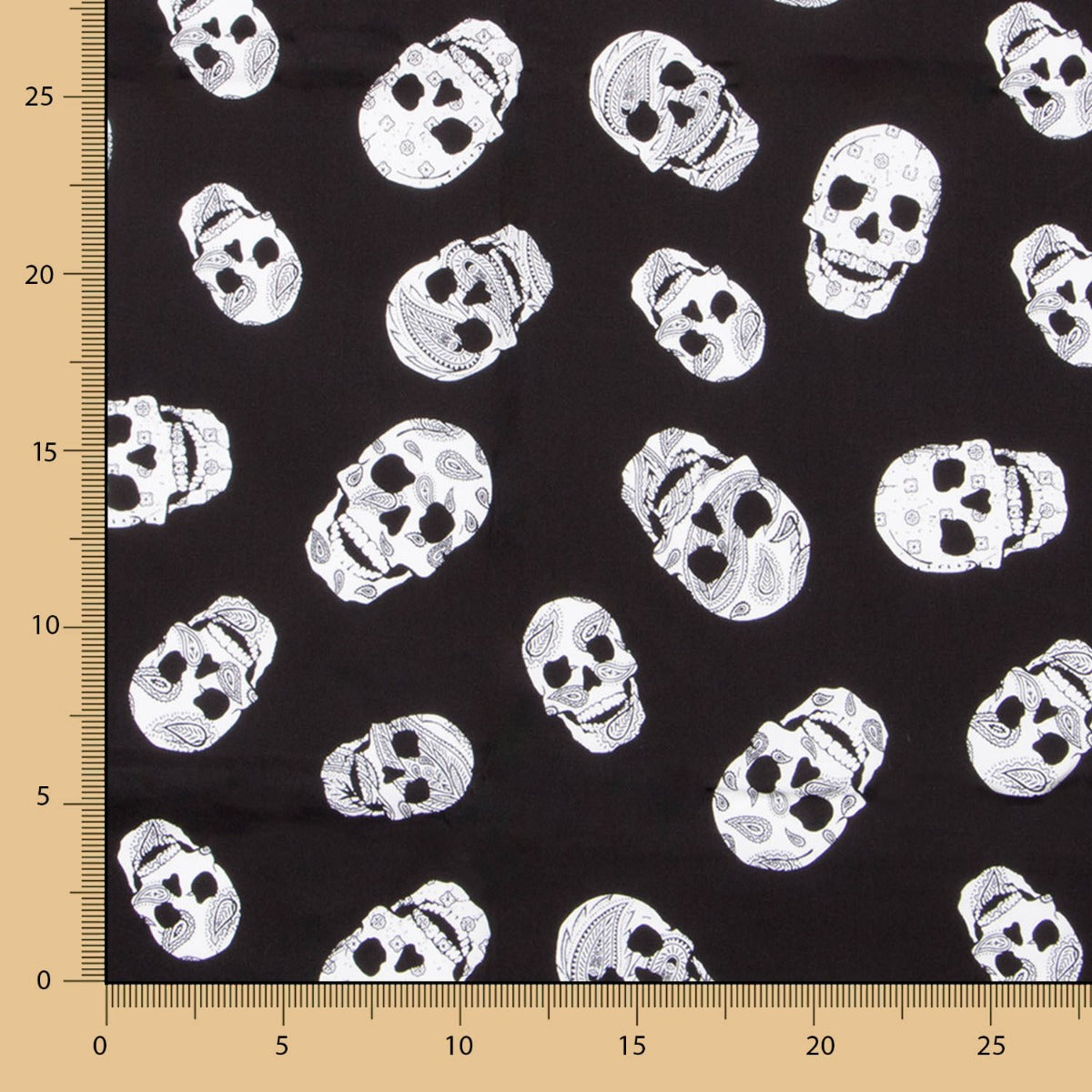 Cotton Skulls Baumwolle Kaschmir Schwarz - Ribes y Casals