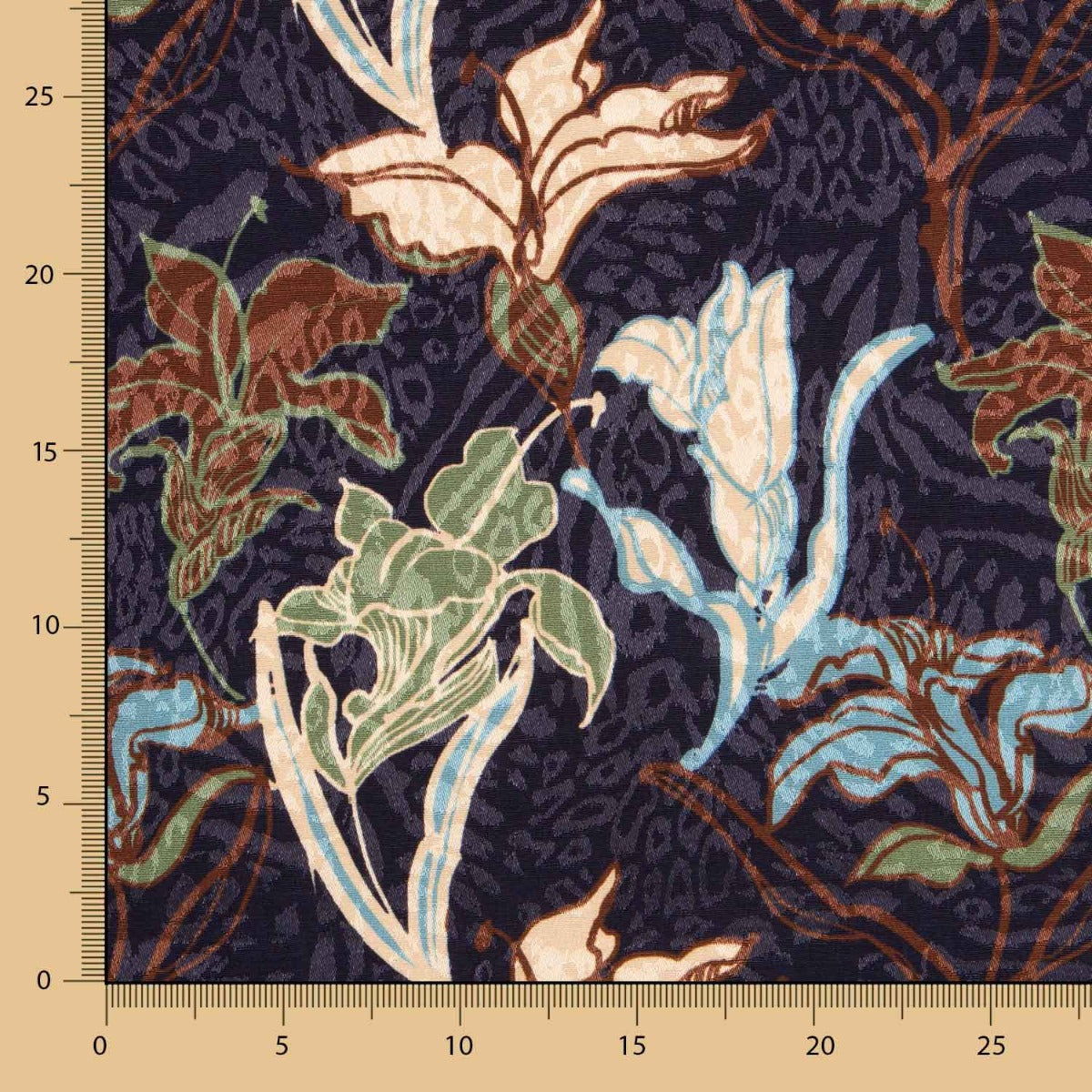 Satin Jacquard Blume Marine - Ribes y Casals