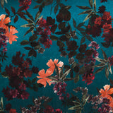 Satin Jacquard Blume Blau - Ribes y Casals
