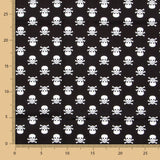 Baumwollreststück mit schwarzen Piratenschädeln – verschiedene Maße x Breite 150 cm - Ribes y Casals