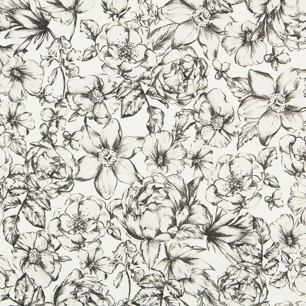 Baumwolle Elasthan Blume Ecru - Ribes y Casals