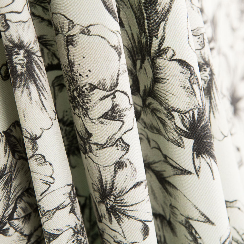 Baumwolle Elasthan Blume Ecru - Ribes y Casals
