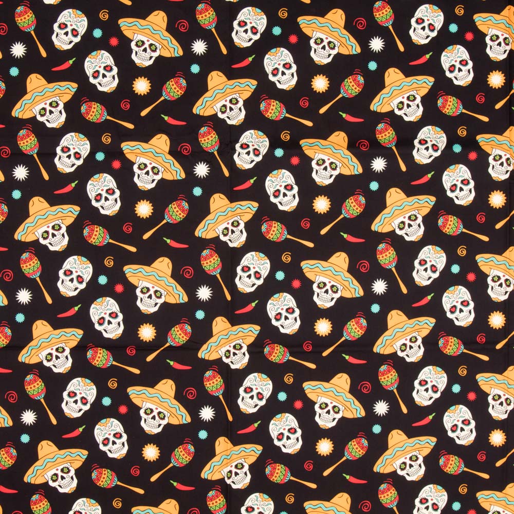 Catrina Party Baumwolle Schwarz - Ribes y Casals