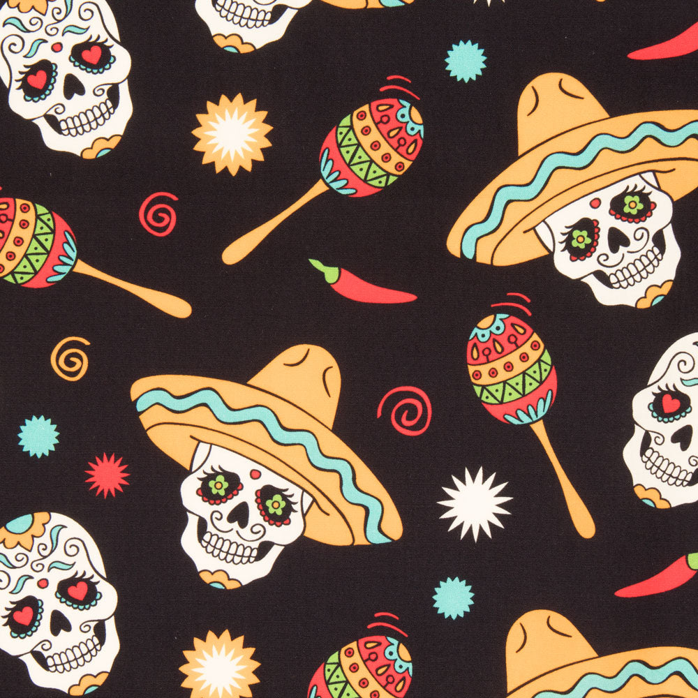 Catrina Party Baumwolle Schwarz - Ribes y Casals