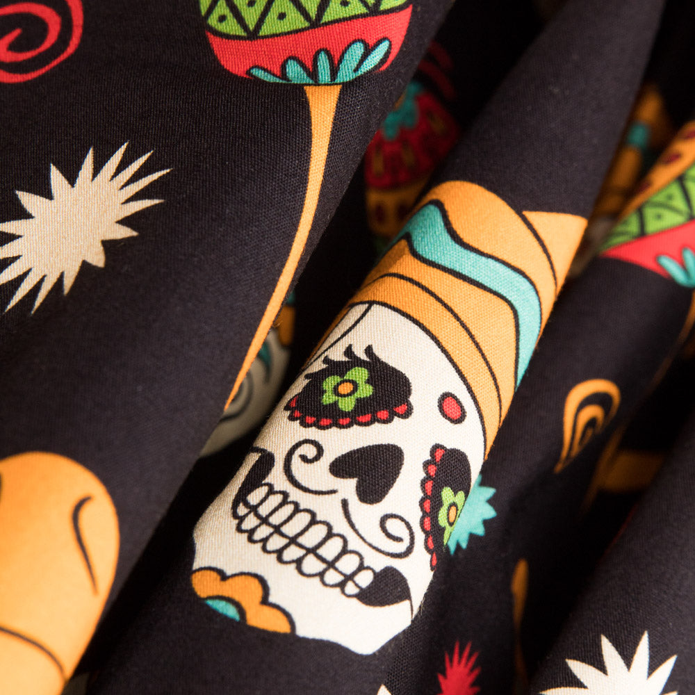 Catrina Party Baumwolle Schwarz - Ribes y Casals