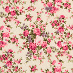 Popeline Bouquet Blumen Ecru - Ribes y Casals