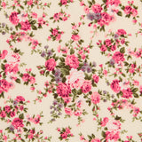 Popeline Bouquet Blumen Ecru - Ribes y Casals