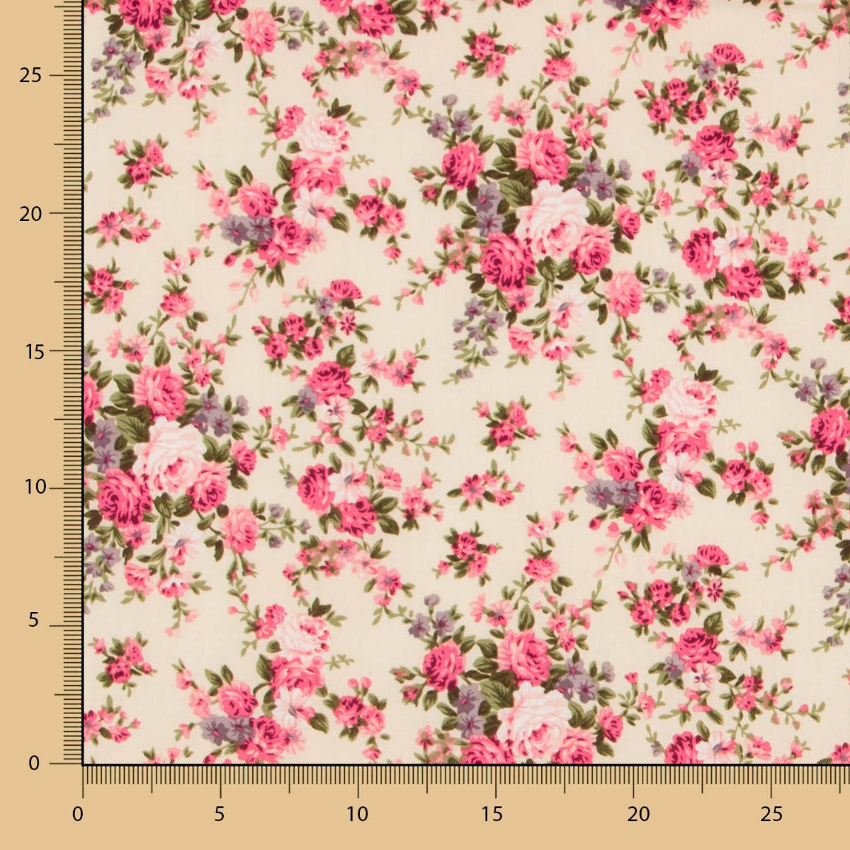 Popeline Bouquet Blumen Ecru - Ribes y Casals