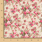 Popeline Bouquet Blumen Ecru - Ribes y Casals