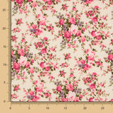 Popeline Bouquet Blumen Ecru - Ribes y Casals