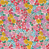 Popeline Garten Blumen Koralle - Ribes y Casals