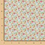 Popeline Blumen Blau Rot - Ribes y Casals