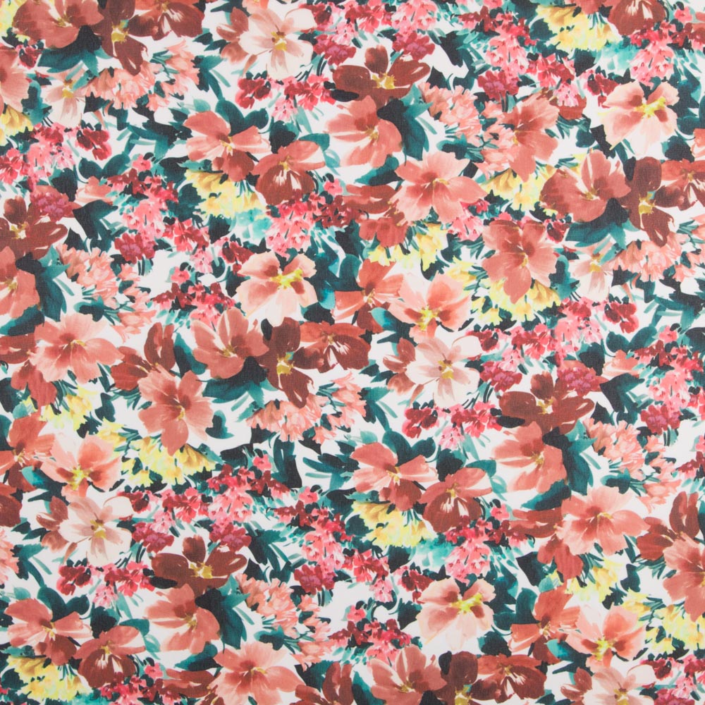 Polyester Gaze Lachs Blume - Ribes y Casals
