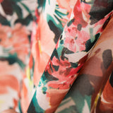 Polyester Gaze Lachs Blume - Ribes y Casals