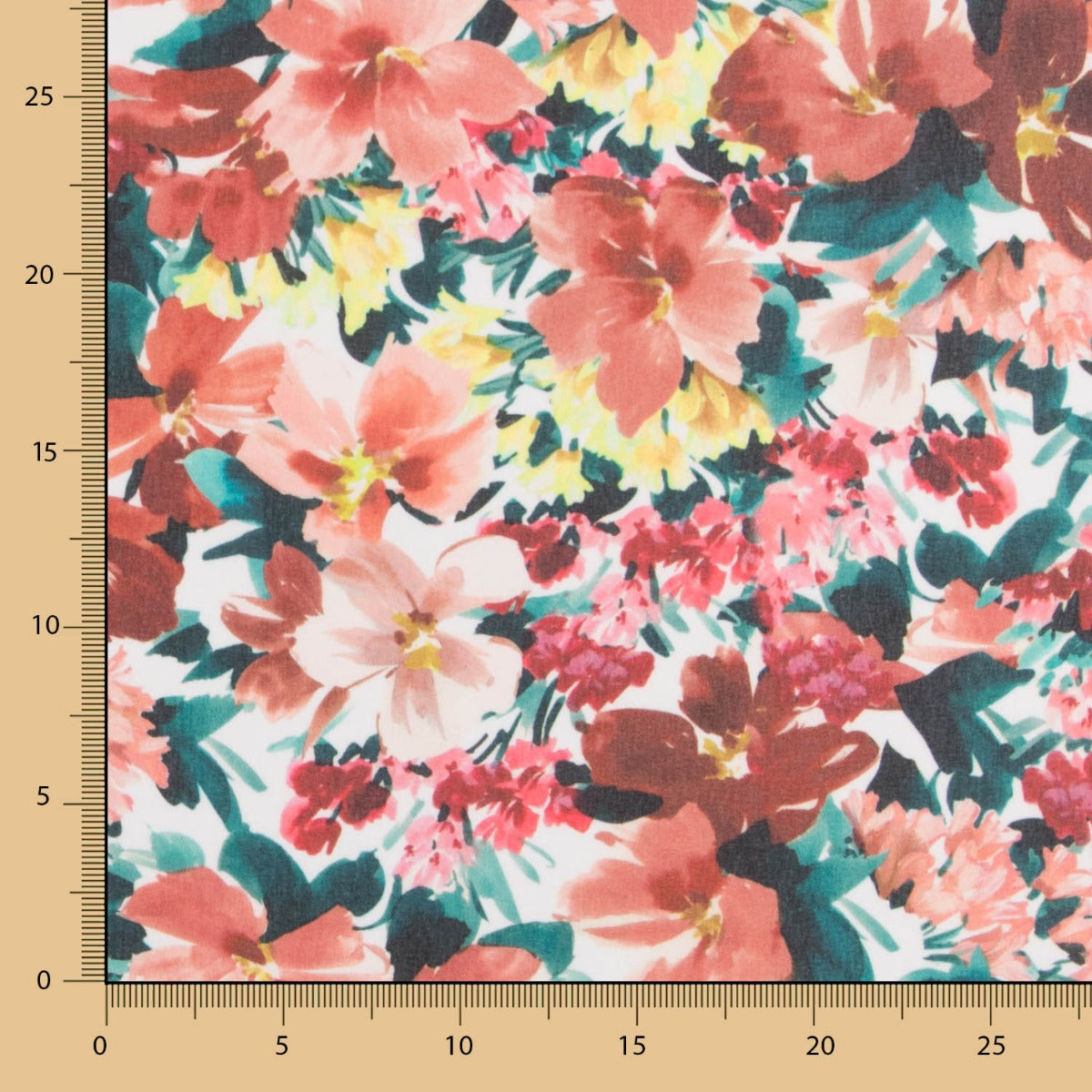 Polyester Gaze Lachs Blume - Ribes y Casals