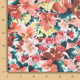 Polyester Gaze Lachs Blume - Ribes y Casals