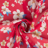 Polyester-Gaze Japanische Blume Rot - Ribes y Casals