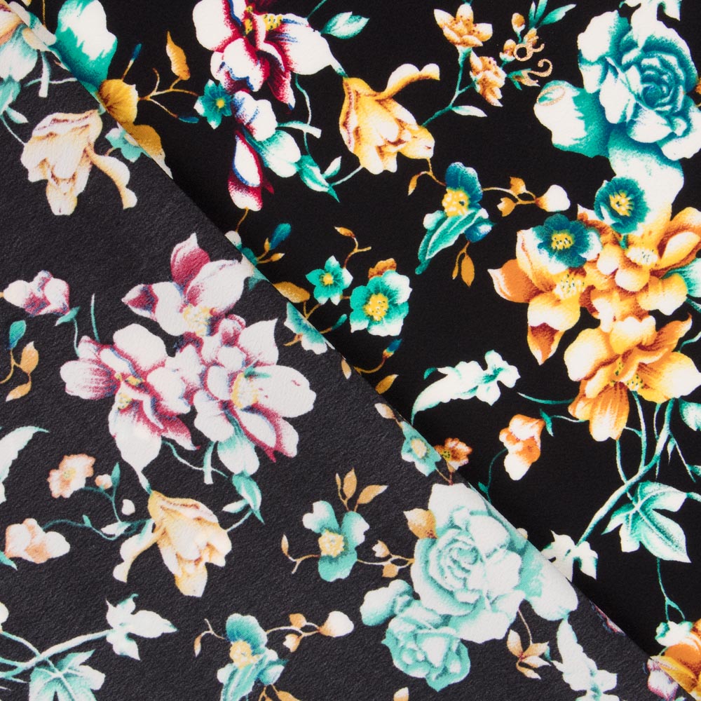 Krepp Polyester Cretonero Schwarz - Ribes y Casals