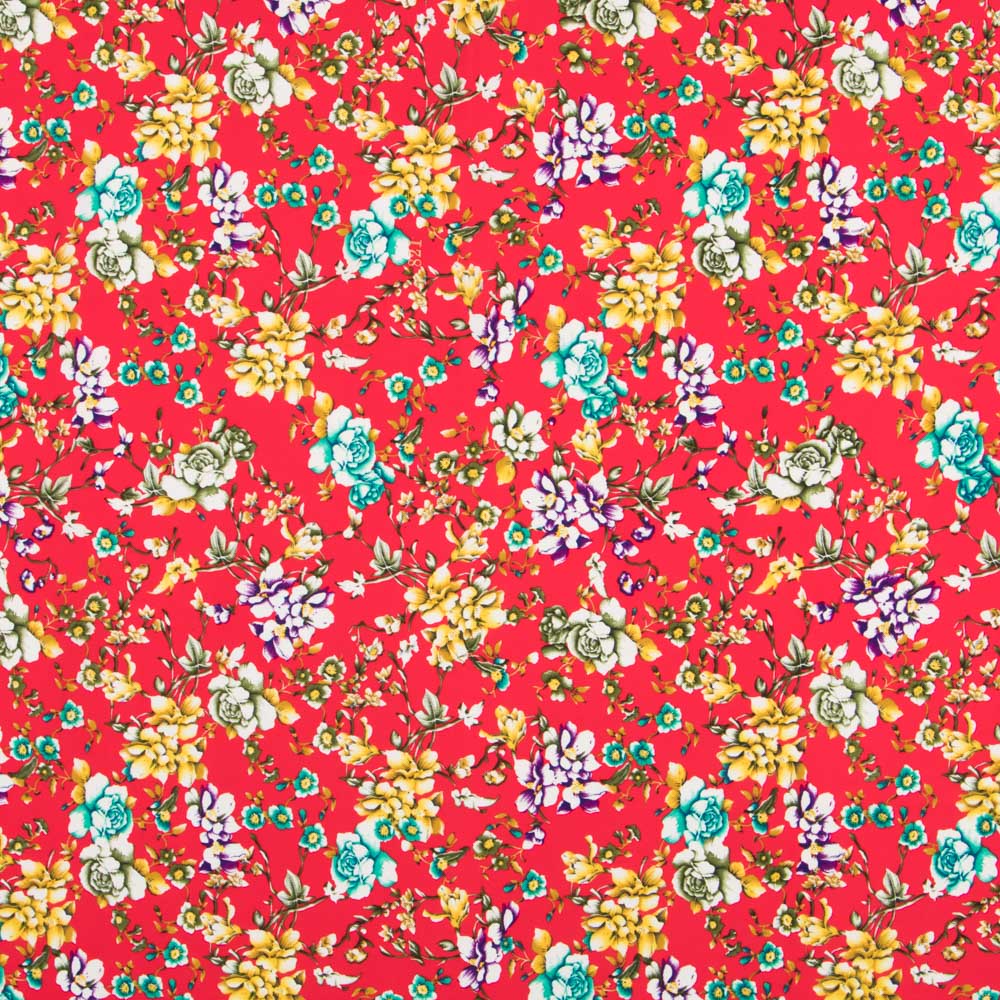 Krepp-Polyester-Kretonero Rot - Ribes y Casals