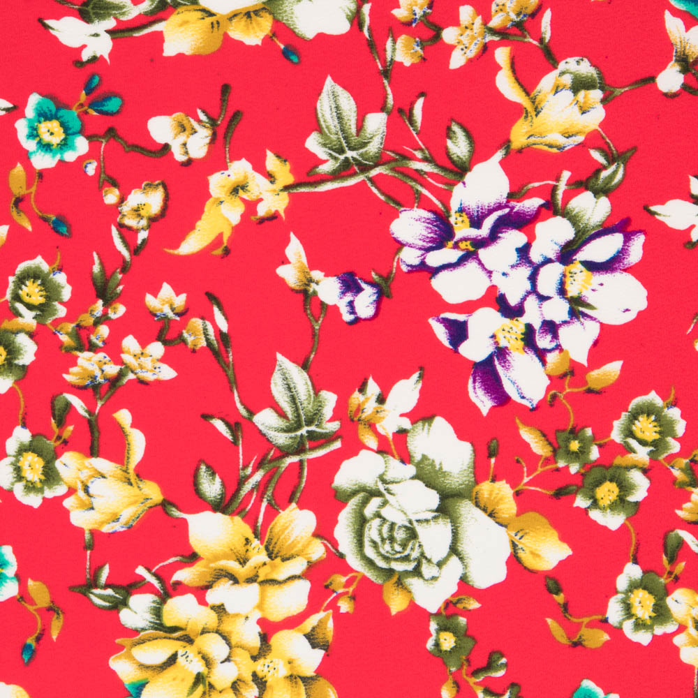 Krepp-Polyester-Kretonero Rot - Ribes y Casals