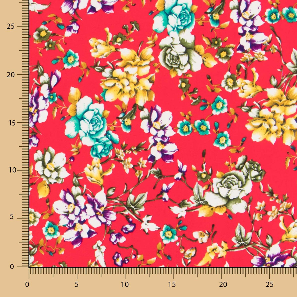 Krepp-Polyester-Kretonero Rot - Ribes y Casals