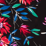 Krepp Polyester Pinselstriche Schwarz - Ribes y Casals