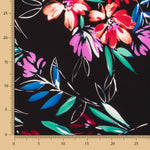 Krepp Polyester Pinselstriche Schwarz - Ribes y Casals