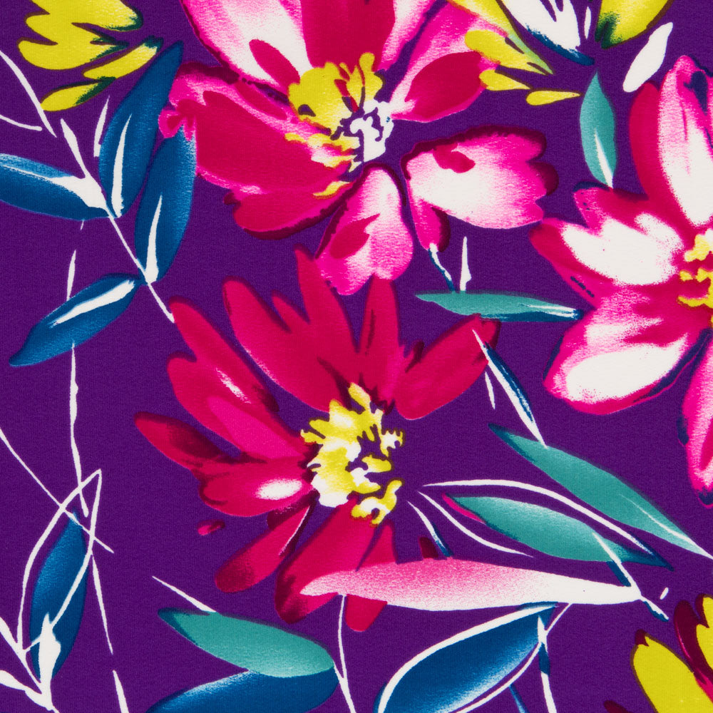 Krepp Polyester Pinselstriche Lila - Ribes y Casals