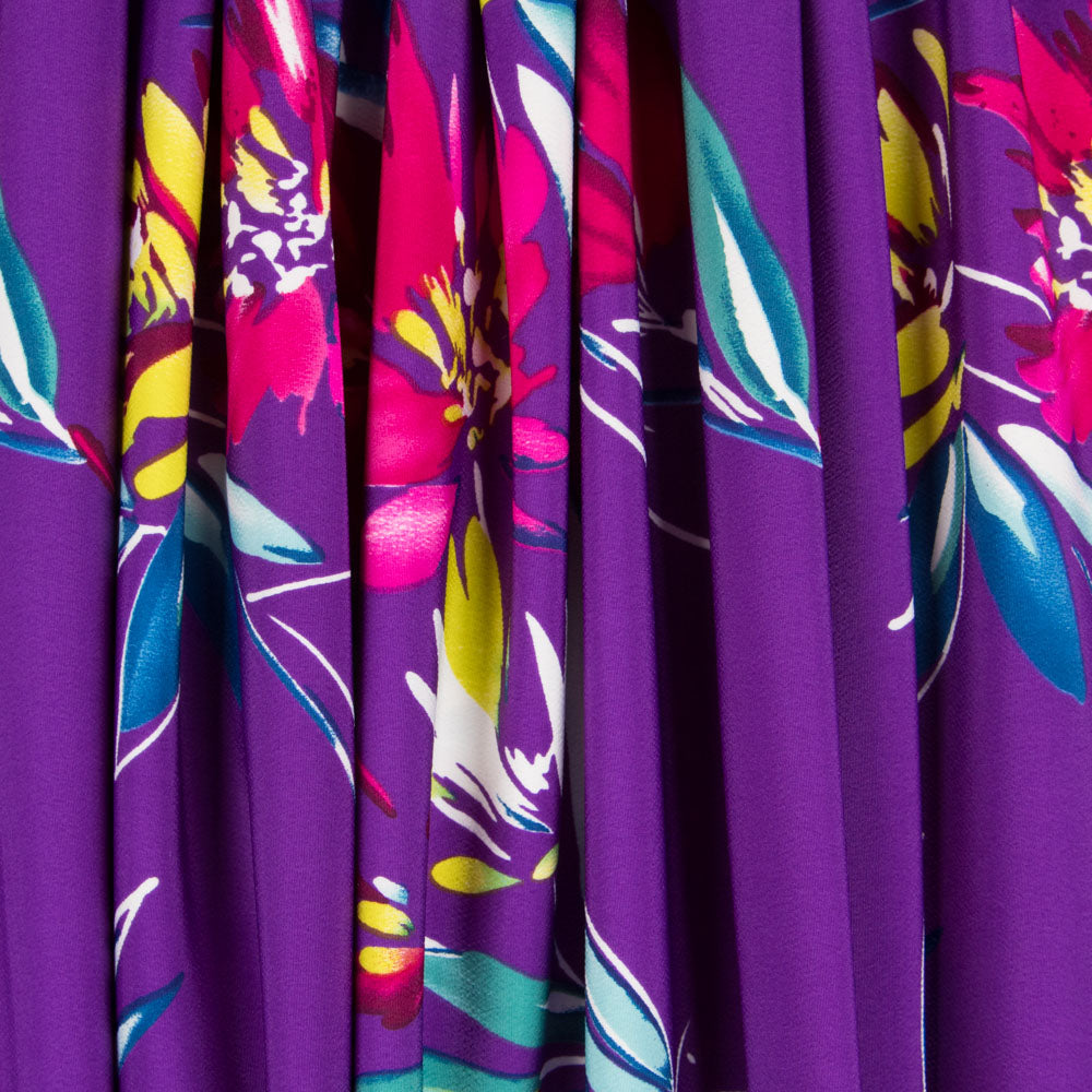 Krepp Polyester Pinselstriche Lila - Ribes y Casals