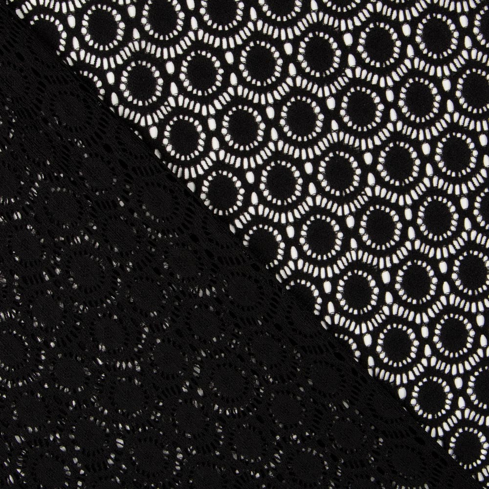 Geometrische schwarze Stretch-Spitze - Ribes y Casals