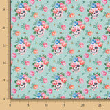 Popeline Calaveras Grün - Ribes y Casals